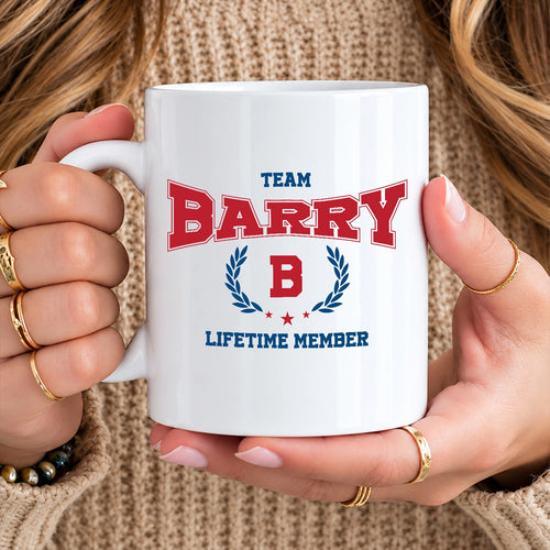 Team Your Name Lifetime Member Sporty Mug BARRY 13K1 MG09