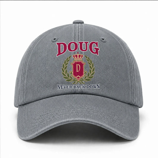 Your Name Never Back Down Royal Washed Cap DOUG 13K1 C77PF