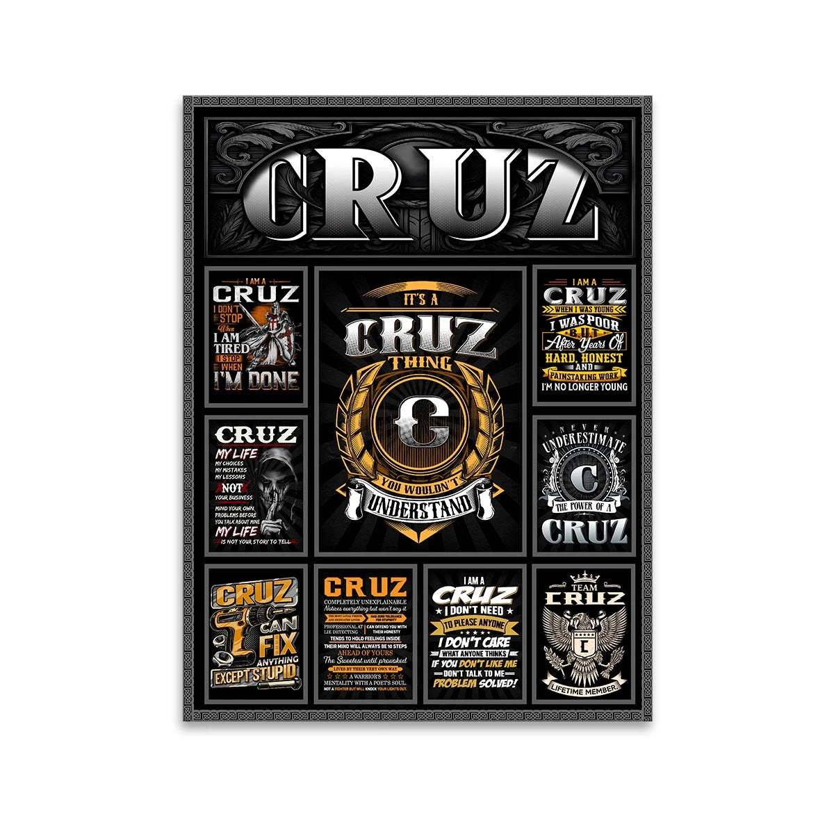 CRUZ Personalized Sponge Floor Mat – Custom Printed Home Decor 13K1-AR2