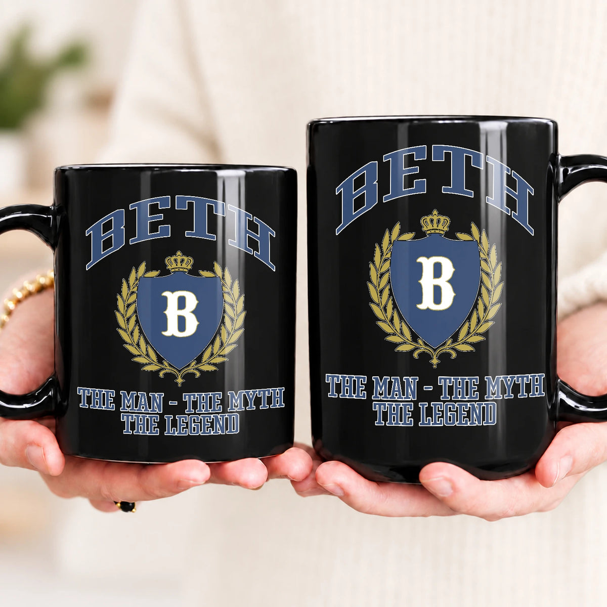 The Man The Myth The Legend Blue And Yellow Logo Mug BETH 13K1 MG24