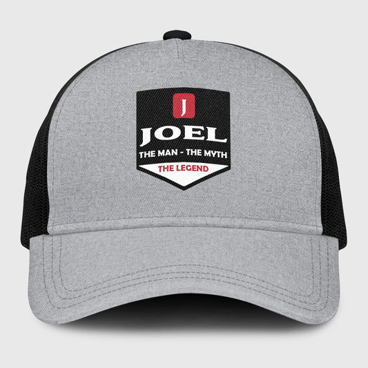 The Man The Myth The Legend Gray Mesh Cap JOEL 13K1 C189PF
