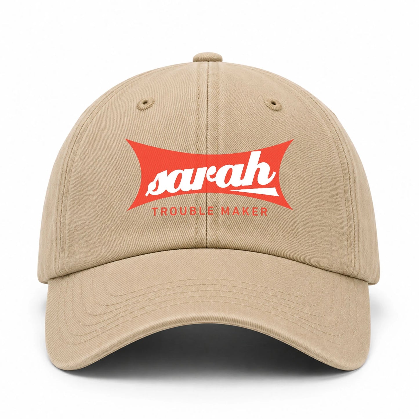 Trouble Maker Red Logo Washed Cap SARAH 13K1 C78PF