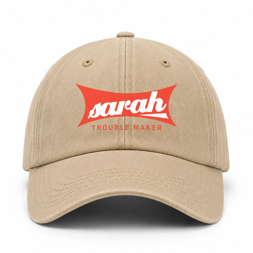 Trouble Maker Red Logo Washed Cap SARAH 13K1 C78PF