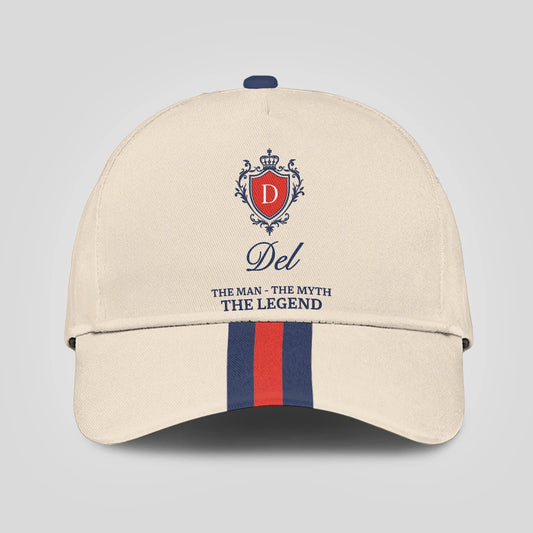 The Man The Myth The Legend Blue And Red Striped Cap DEL 13K1 C117PF