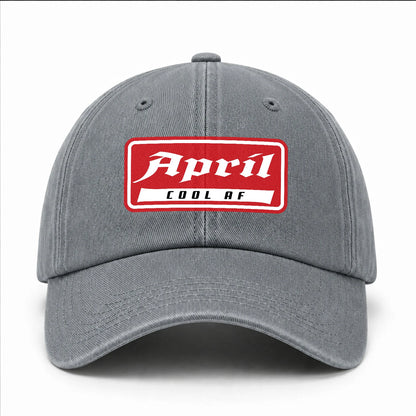 Your Name Cool Af Red Logo Funny Washed Cap APRIL 13K1 C79PF