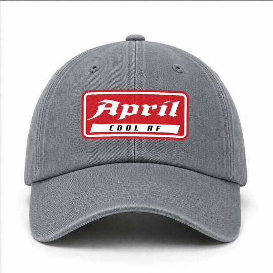 Your Name Cool Af Red Logo Funny Washed Cap APRIL 13K1 C79PF