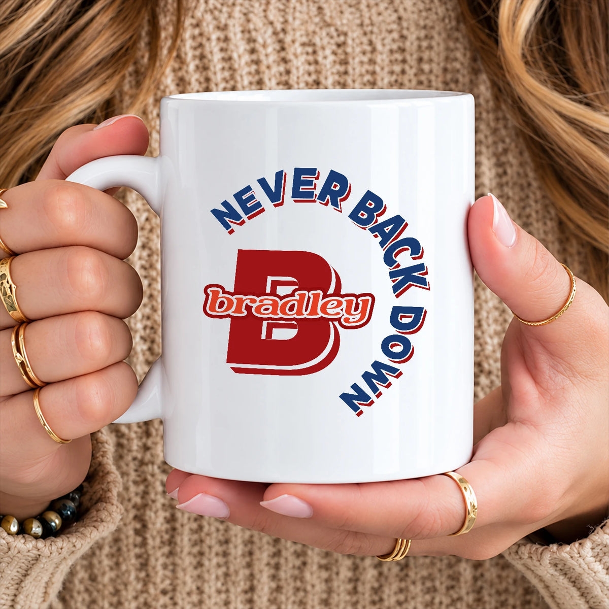Never Back Down Log With Your Name Mug BRADLEY 13K1 MG25
