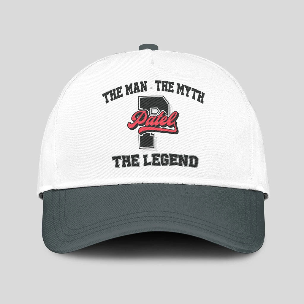 The Man The Myth The Legend Custom Initial Letter And Name Cap PATEL 13K1 C38PF