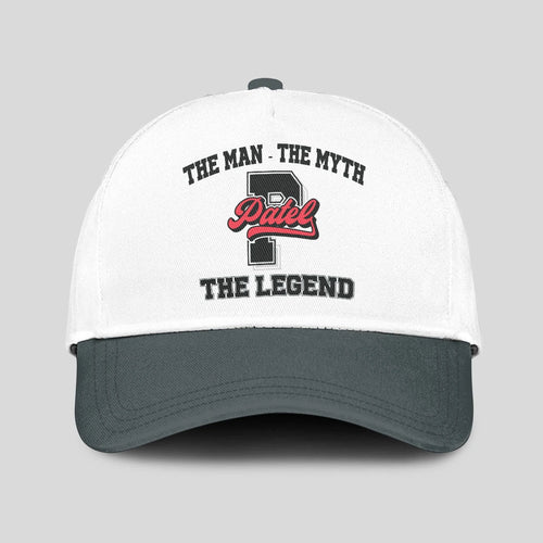 The Man The Myth The Legend Custom Initial Letter And Name Cap PATEL 13K1 C38PF