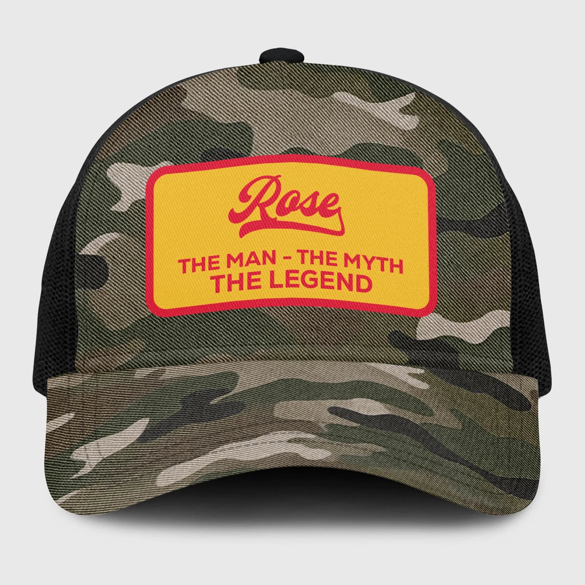 The Man The Myth The Legend Camo Vintage Mesh Cap ROSE 13K1 C191PF