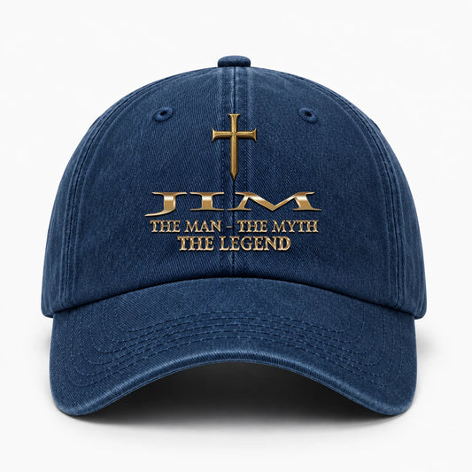 The Man The Myth The Legend Golden Cross Washed Cap JIM 13K1 C217PF