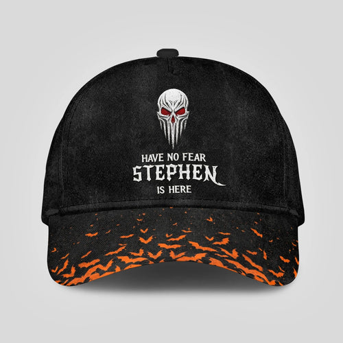 The Horrors Persist But So Does Your Name Skull Halloween Cap STEPHEN 13K1 C125PF