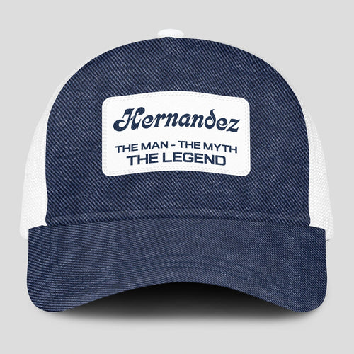 The Man The Myth The Legend Blue Denim Mesh Cap HERNANDEZ 13K1 C194PF