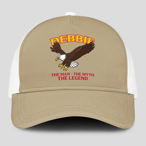 The Man The Myth The Legend Eagle Khaki Mesh Cap DEBBIE 13K1 C210PF