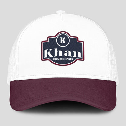 Trouble Maker Burgundy And White Funny Mesh Cap KHAN 13K1 C201PF
