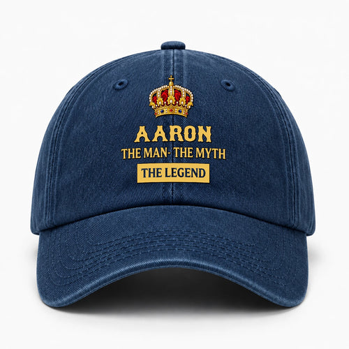 The Man The Myth The Legend King Crown Washed Cap AARON 13K1 C146PF
