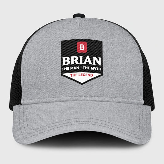 The Man The Myth The Legend Gray Mesh Cap BRIAN 13K1 C189PF