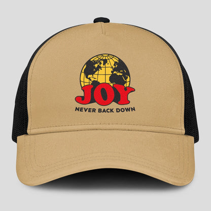 Never Back Down World Logo Khaki Mesh Cap JOY 13K1 C212PF