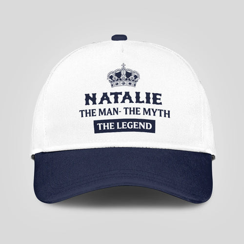 The Man The Myth The Legend King Crown Blue And White Cap NATALIE 13K1 C147PF