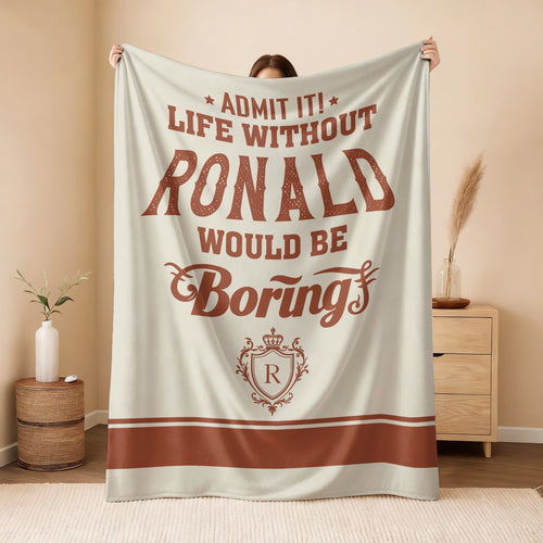 Life Without Your Name Would Be Boring Cream Terracotta Blanket RONALD 13K1 BK24