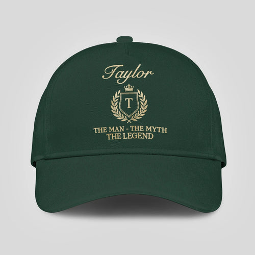 The Man The Myth The Legend Crest Forest Green Cap TAYLOR 13K1 C159PF