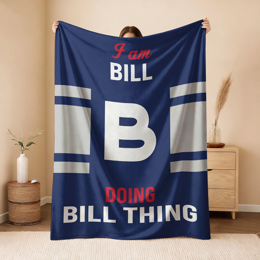 I'm Name Doing Name Things Navy Fleece Blanket BILL 13K1 BK51