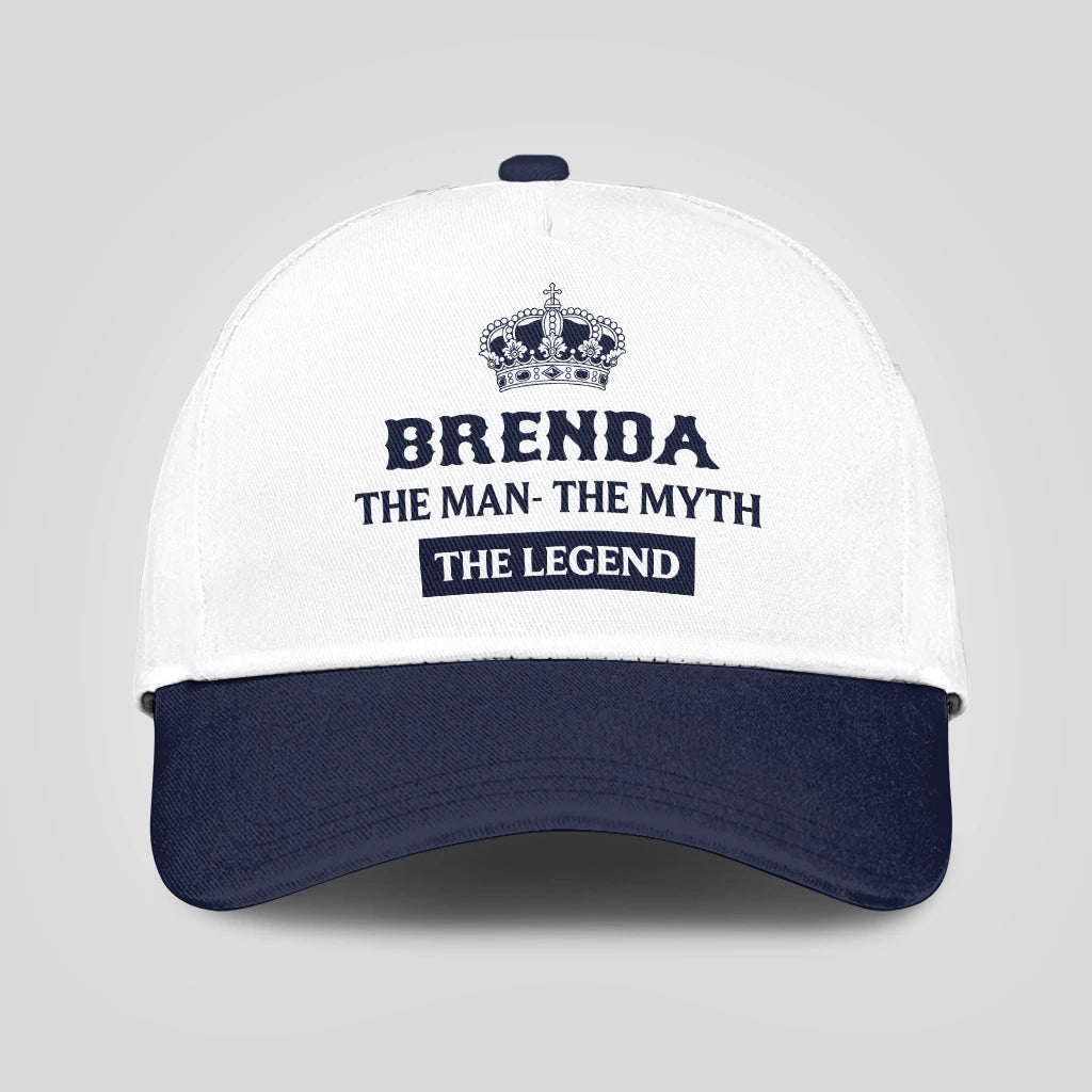 The Man The Myth The Legend King Crown Blue And White Cap BRENDA 13K1 C147PF