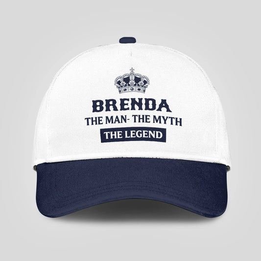 The Man The Myth The Legend King Crown Blue And White Cap BRENDA 13K1 C147PF