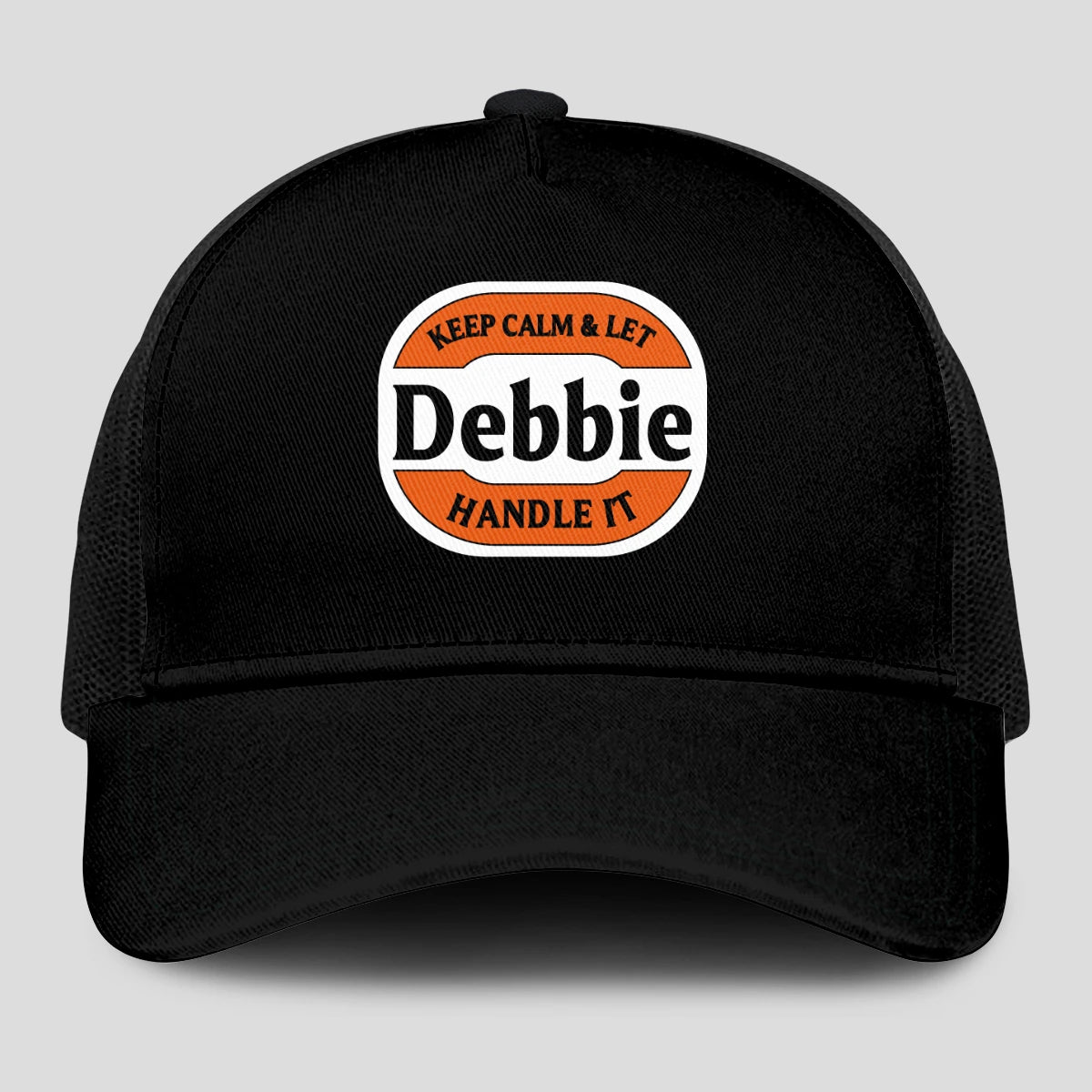 Keep Calm & Let Your Name Handle It Black Mesh Cap DEBBIE 13K1 C199PF
