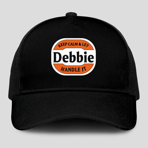 Keep Calm & Let Your Name Handle It Black Mesh Cap DEBBIE 13K1 C199PF