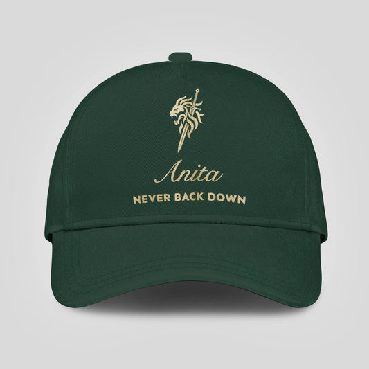 Never Back Down Lion And Sword Sage Green Cap ANITA 13K1 C178PF