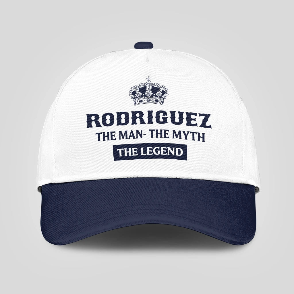 The Man The Myth The Legend King Crown Blue And White Cap RODRIGUEZ 13K1 C147PF
