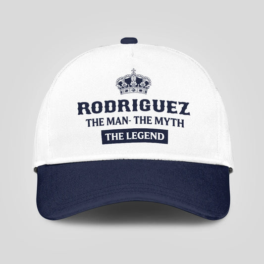 The Man The Myth The Legend King Crown Blue And White Cap RODRIGUEZ 13K1 C147PF