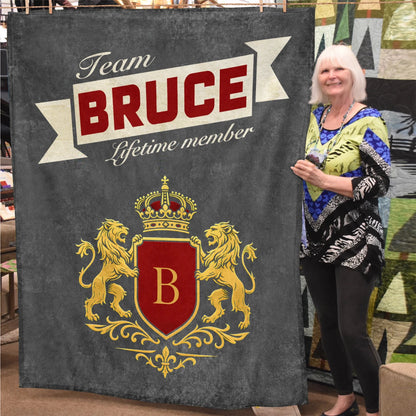 Team Your Name Lifetime Member Charcoal Blanket BRUCE 13K1 BK20