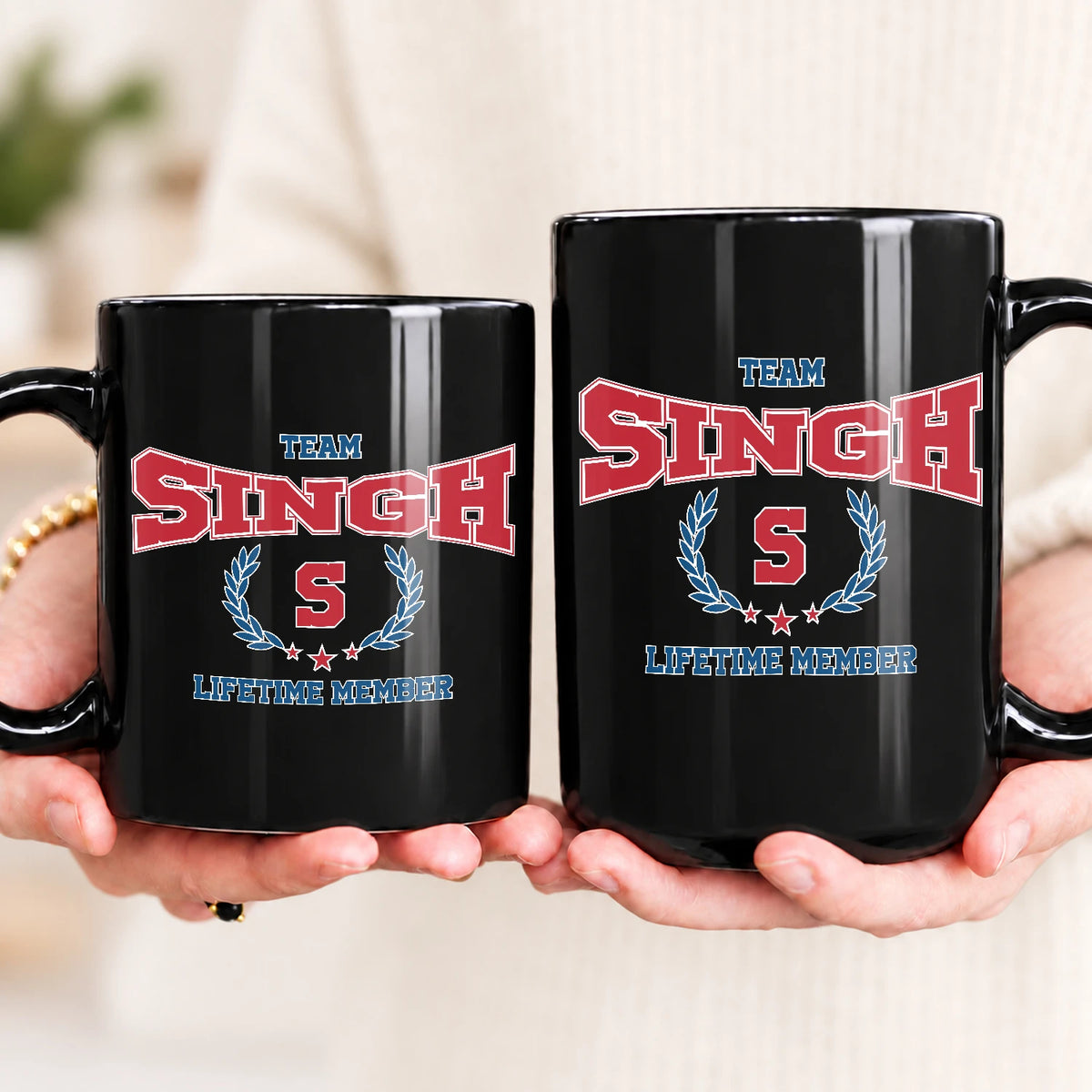 Team Your Name Lifetime Member Sporty Mug SINGH 13K1 MG09