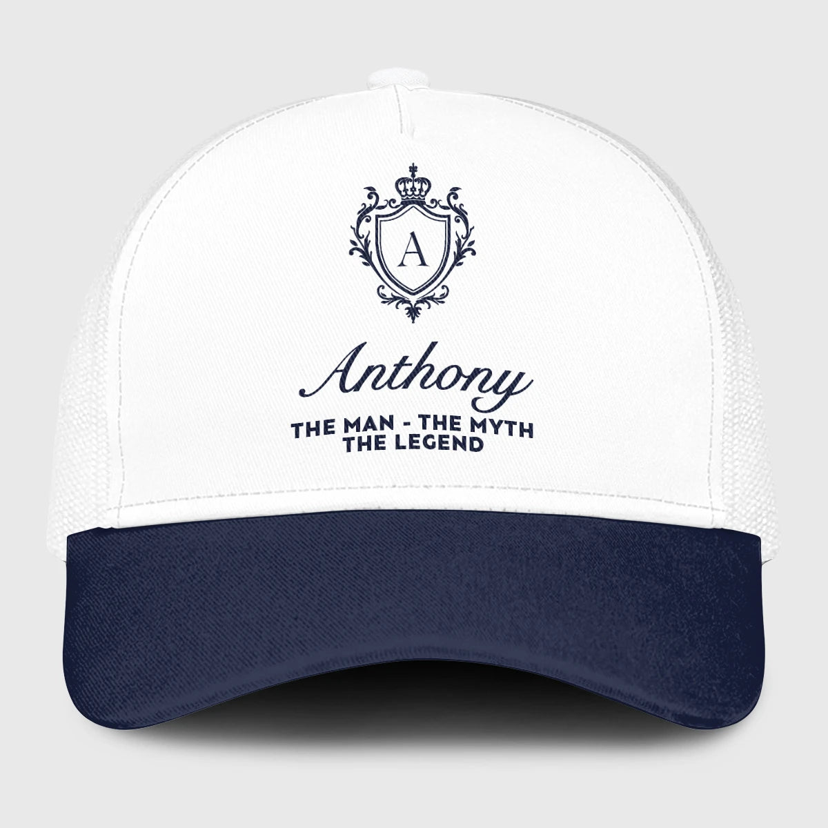 The Man The Myth The Legend Blue And White Baseball Mesh Cap ANTHONY 13K1 C186PF