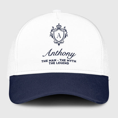 The Man The Myth The Legend Blue And White Baseball Mesh Cap ANTHONY 13K1 C186PF