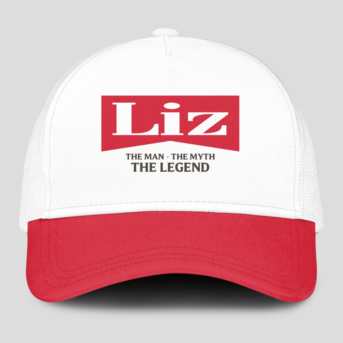 The Man The Myth The Legend Red And White Mesh Cap LIZ 13K1 C197PF