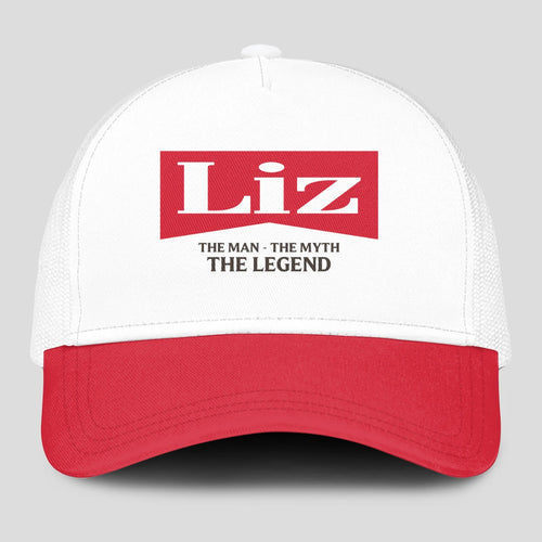 The Man The Myth The Legend Red And White Mesh Cap LIZ 13K1 C197PF