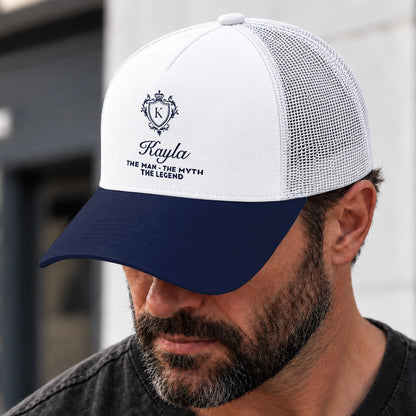 The Man The Myth The Legend Blue And White Baseball Mesh Cap KAYLA 13K1 C186PF