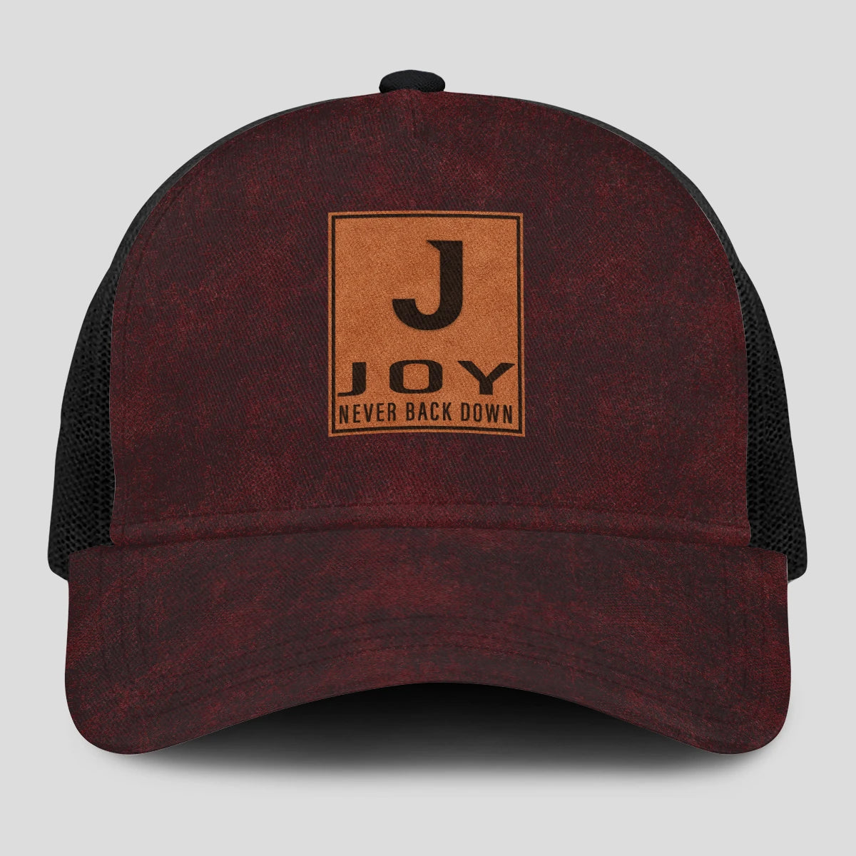 Never Back Down Burgundy And Black Mesh Cap JOY 13K1 C208PF