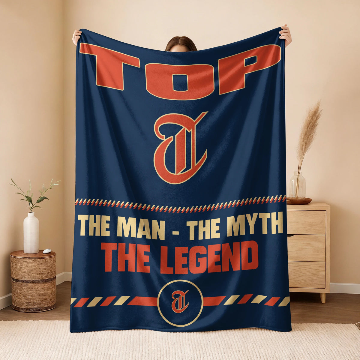 The Man The Myth The Legend Retro Fleece Blanket TOP 13K1 BK53