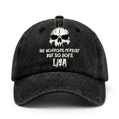 The Horrors Persist But So Does Your Name Cool Skull Washed Cap LISA 13K1 C134PF