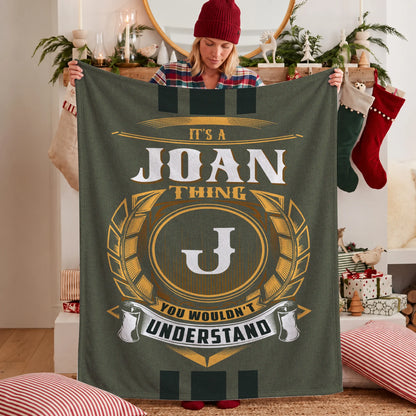 It's A Your Name Thing Olive Green Logo Fleece Blanket JOAN 13K1 BK31