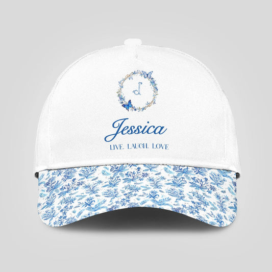 Live Laugh Love Blue Flowers Cap JESSICA 13K1 C50PF