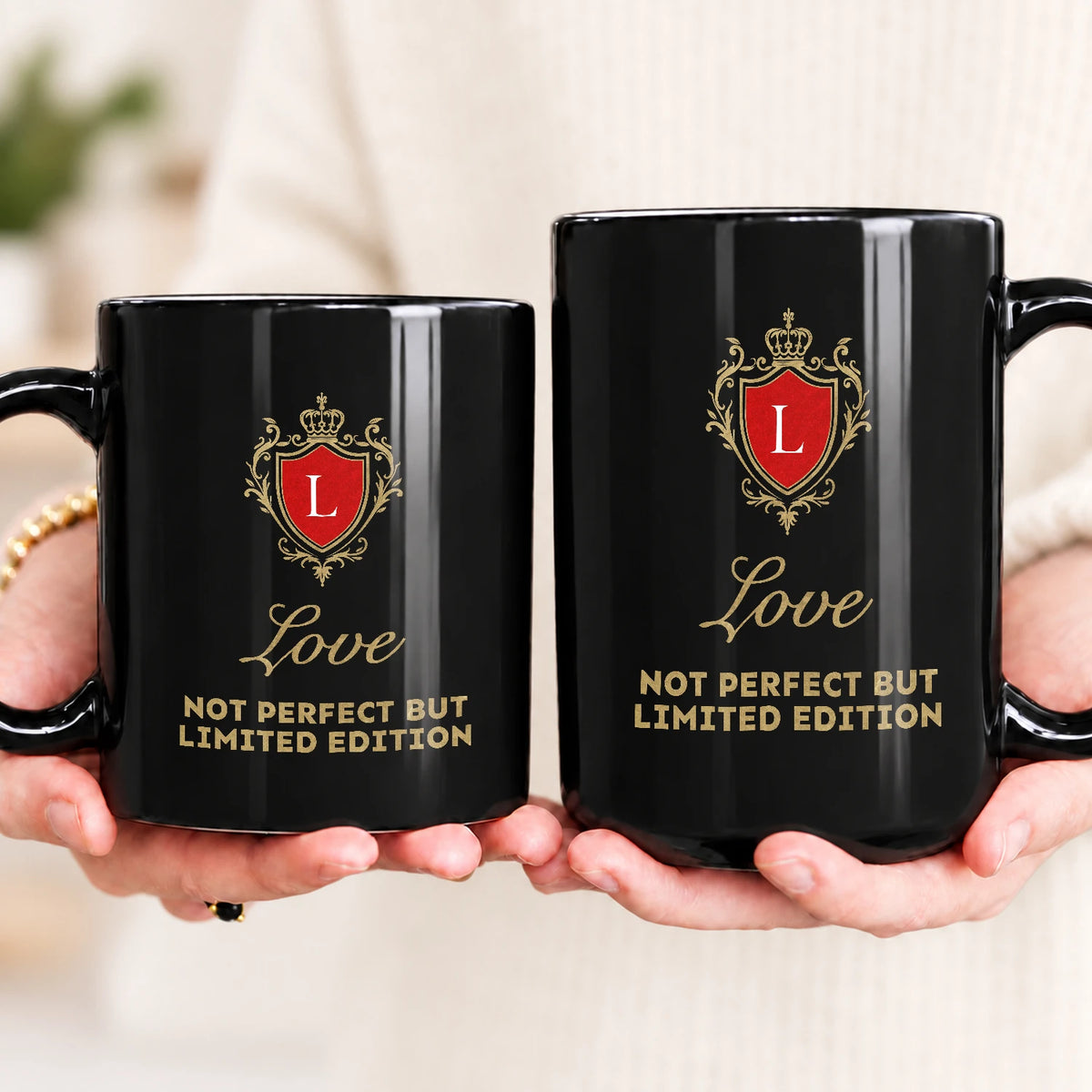 Not Perfect But Limited Eidition Golden Logo Mug LOVE 13K1 MG19
