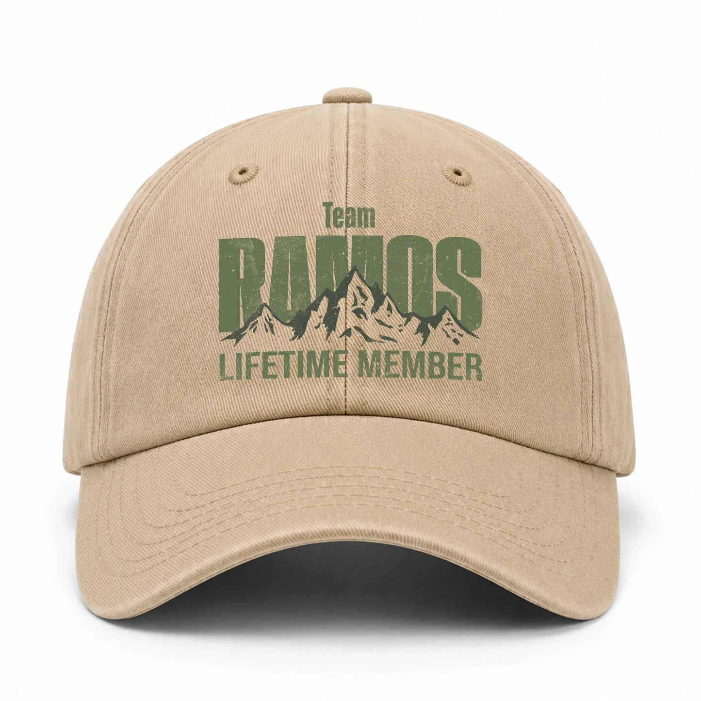 Team Your Name Lifetime Member Mountain Cap RAMOS 13K1 C58PF