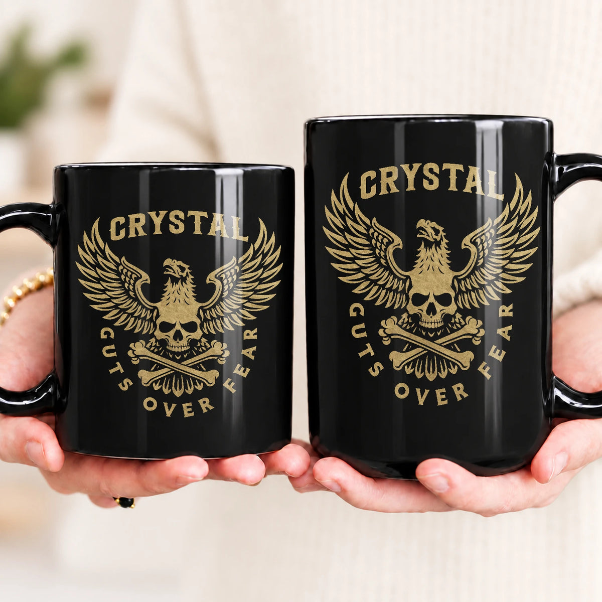 Guts Over Fear Eagle And Skull Mug CRYSTAL 13K1 MG28