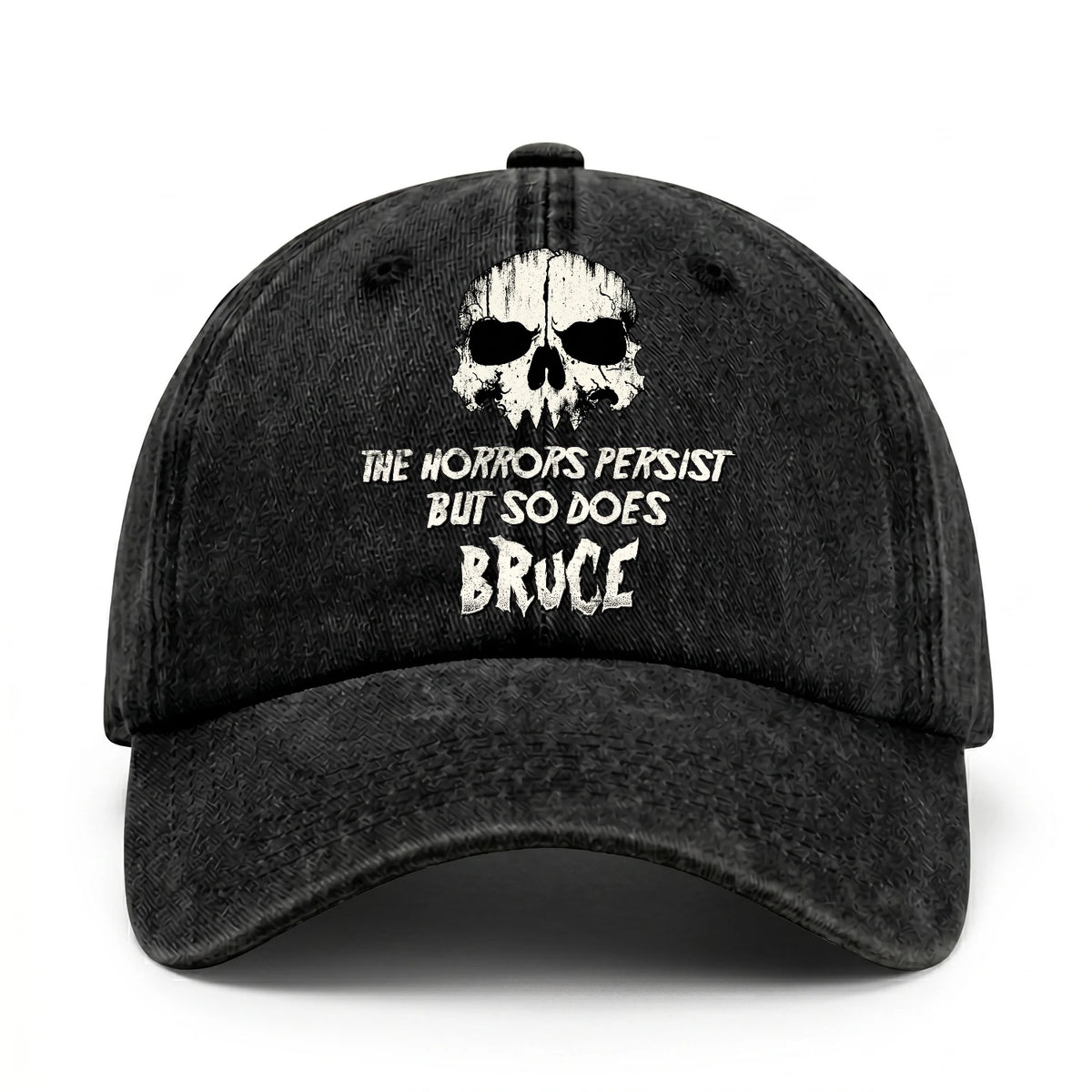 The Horrors Persist But So Does Your Name Cool Skull Washed Cap BRUCE 13K1 C134PF
