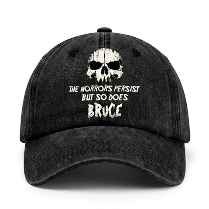 The Horrors Persist But So Does Your Name Cool Skull Washed Cap BRUCE 13K1 C134PF